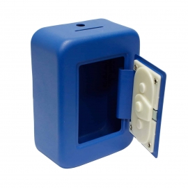 Skarbonka sejf z zamkiem szyfrowym srebrna VeroTech 2181000 BLUE